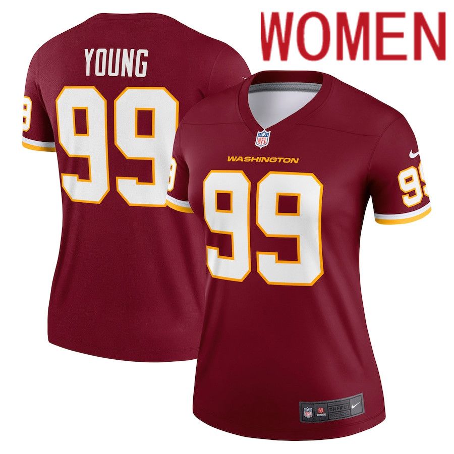 Women Washington Redskins #99 Chase Young Nike Burgundy Legend NFL Jersey->women nfl jersey->Women Jersey